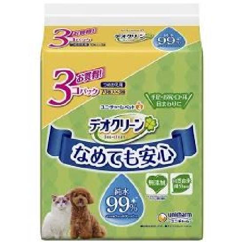 Unicharm Deo Clean 99% Pure Water Wet Wipe Refill 70 x 3