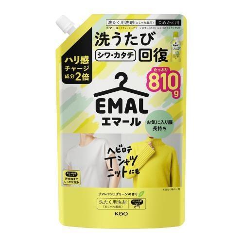 Kao Emal Refresh น้ำยาซักผ้าสีเขียวแบบเติม 810g
