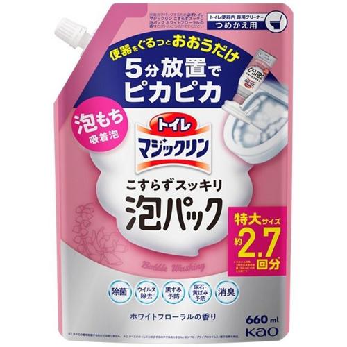 Kao Magiclean น้ำยาล้างโถส้วมโฟมกลิ่นดอกไม้สีขาวแบบเติม 660ml