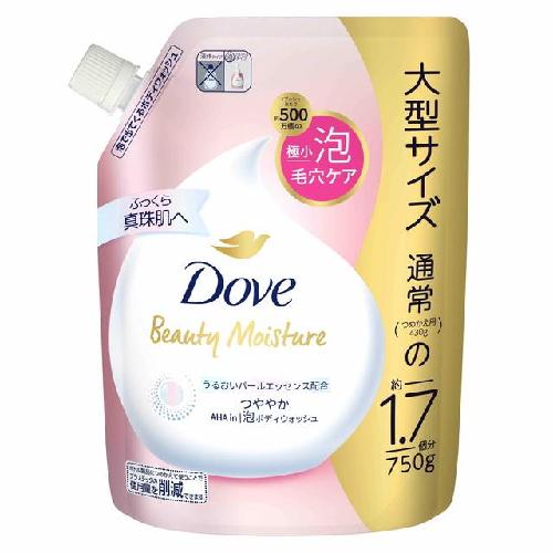 联合利华 日本 Dove Beauty 保湿泡沫沐浴露 补充装 750g