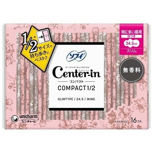 Unicharm Center-In Compact 1/2 Unscented Day Sanitary Pad 16 Sheets