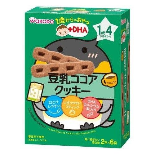Wakodo คุกกี้โกโก้ถั่วเหลือง DHA 2 x 6 ซอง